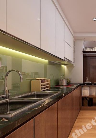  Tủ bếp gỗ công nghiệp- mẫu 005